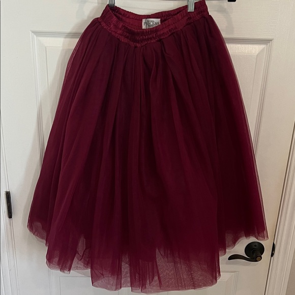 Society+ Elegant Dark Burgundy Tulle Skirt XL - Picture 2 of 6